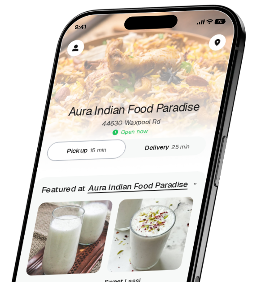 Aura Indian Food Paradise app preview